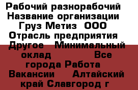 Рабочий-разнорабочий › Название организации ­ Груз-Метиз, ООО › Отрасль предприятия ­ Другое › Минимальный оклад ­ 25 000 - Все города Работа » Вакансии   . Алтайский край,Славгород г.